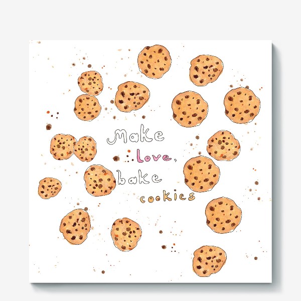 Холст «Make love, bake cookies. Любовь и печенье»
