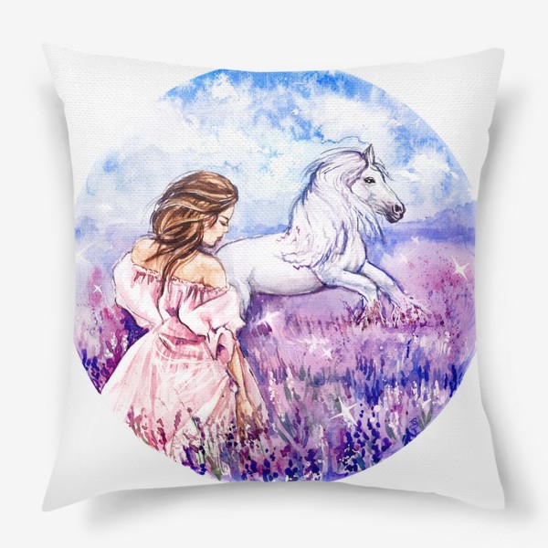 Подушка «девушка и лошадь»