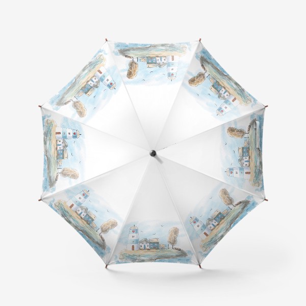 Зонт «Морская улочкам и маяк»