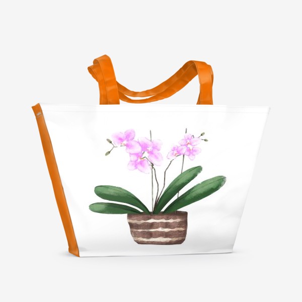 Пляжная сумка «Орхидея в горшке»