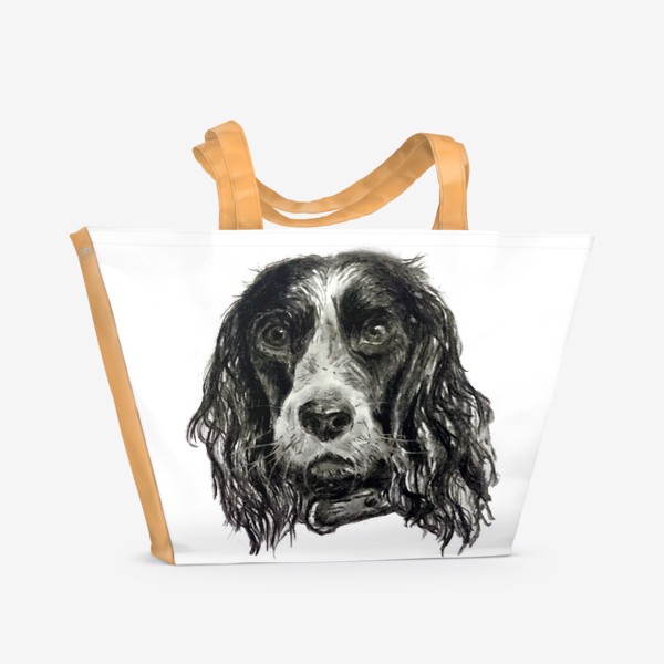 Пляжная сумка &laquo;собака черный спаниель&raquo;