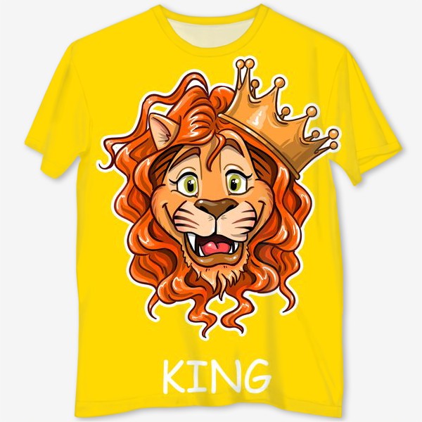 Футболка с полной запечаткой «король лев, подойдет как для рыжих, так и родившихся под знаком зодиака Лев»