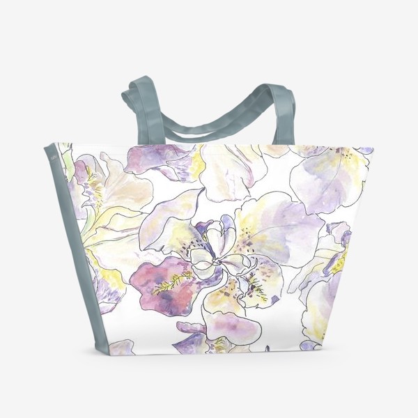 Пляжная сумка «Цветущий ирис. Оттенки фиолетового.»