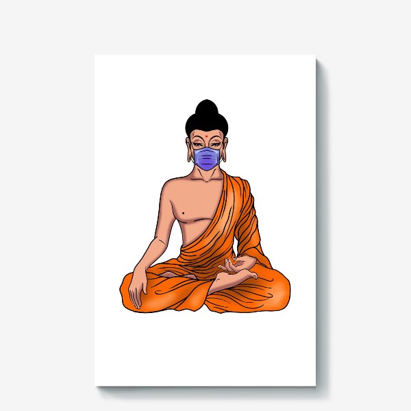 Холст «Буддийский монах на самоизоляции»
