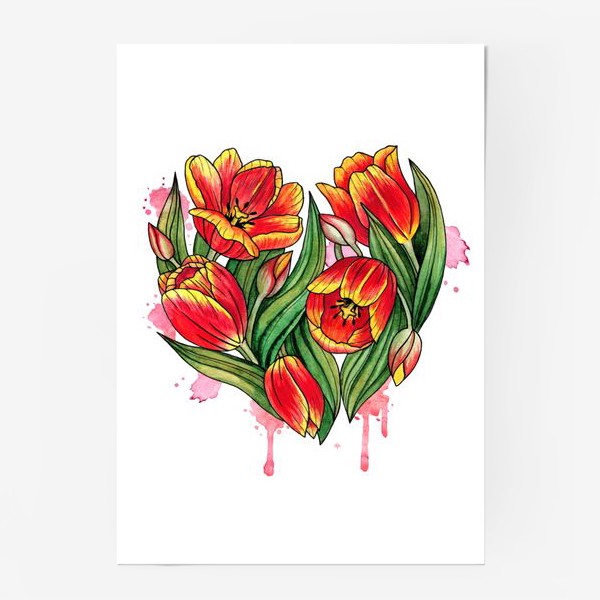 Постер «Сердце из тюльпанов»