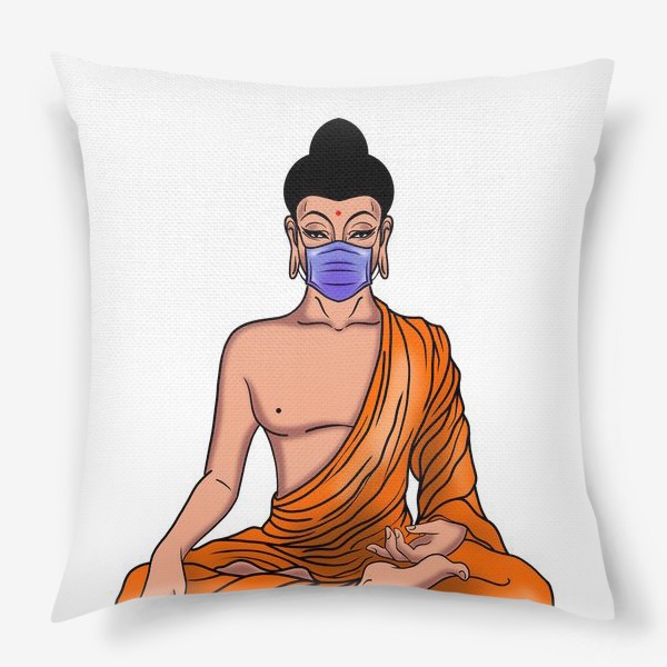Подушка «Буддийский монах на самоизоляции»
