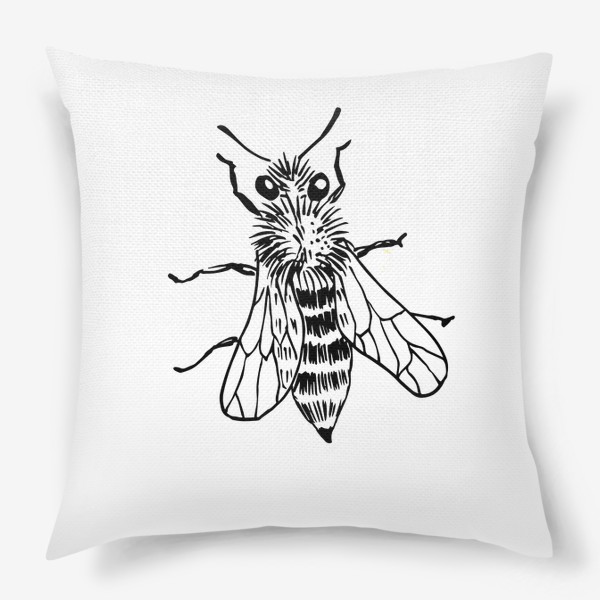 Подушка «Пчела скетч»