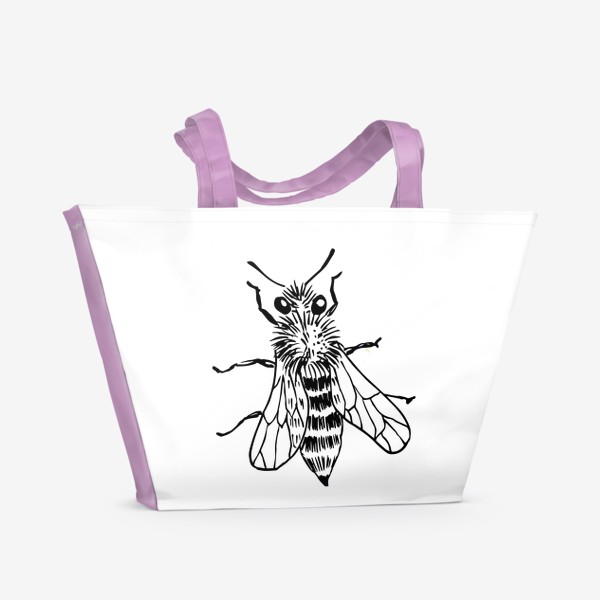 Пляжная сумка «Пчела скетч»