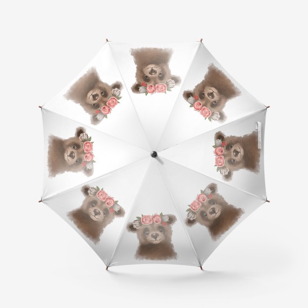 Зонт «Мишка с цветочным венком»