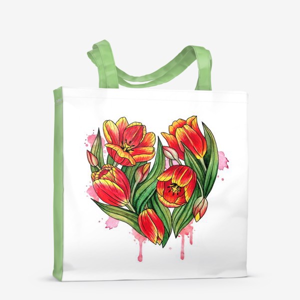 Сумка-шоппер «Сердце из тюльпанов»