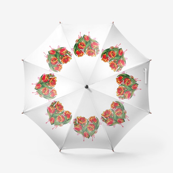 Зонт «Сердце из тюльпанов»