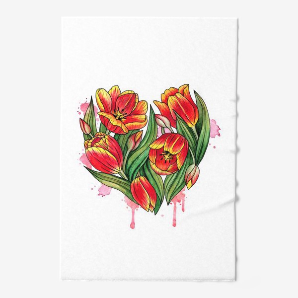 Полотенце «Сердце из тюльпанов»