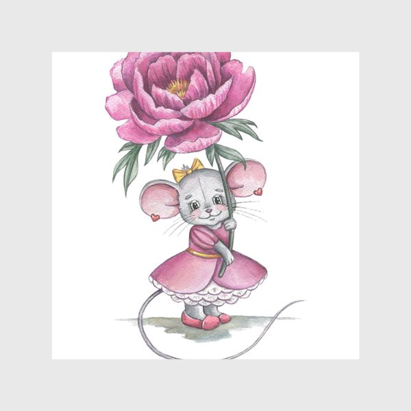 Скатерть «Мишка с цветком»