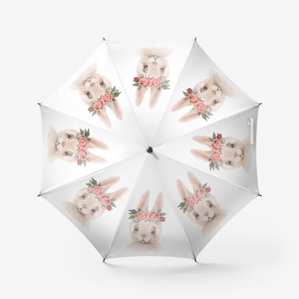 Зонт «Зайка с венком из цветов»