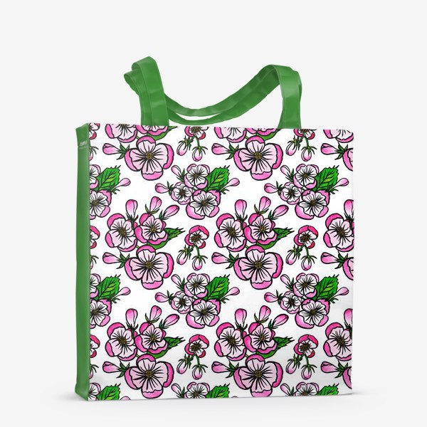 Сумка-шоппер «Паттерн розовые цветы яблони»