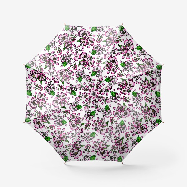 Зонт &laquo;Паттерн розовые цветы яблони&raquo;