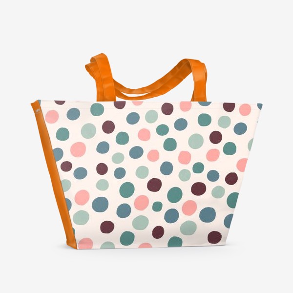 Пляжная сумка «Минимализм: разноцветные кружки»