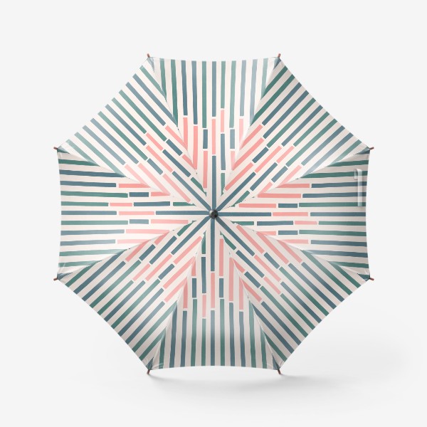 Зонт «Минимализм: зеленые и розовые полоски»