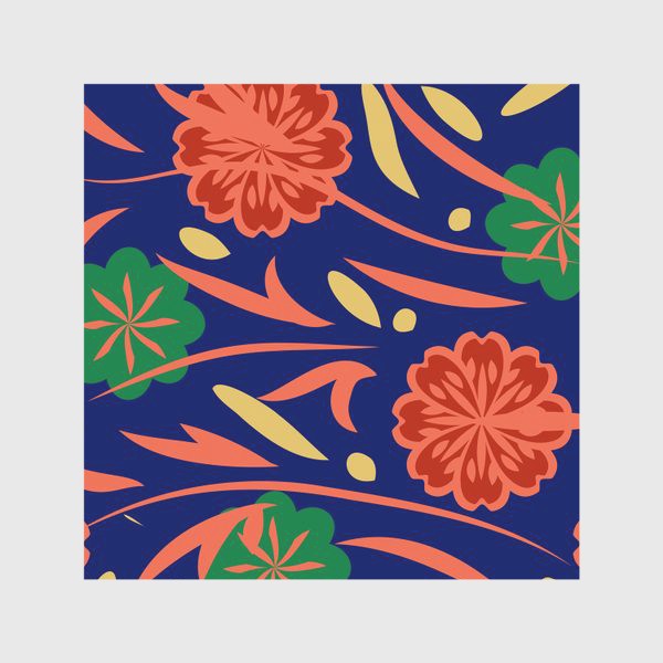 Скатерть «seamless pattern with flowers and leaves hohloma style »