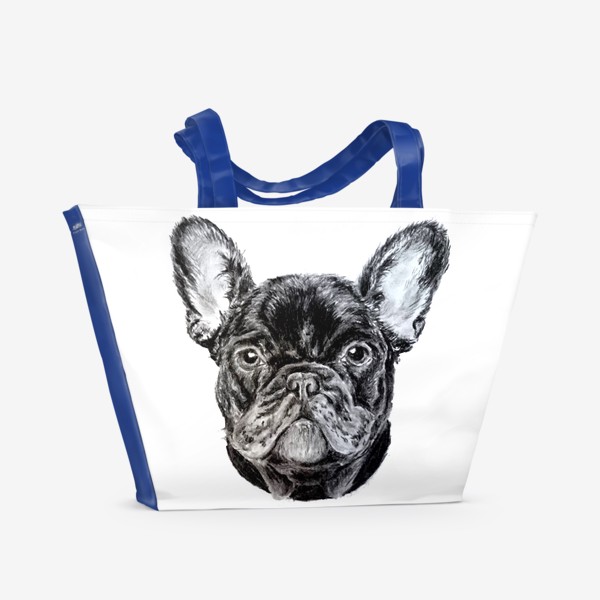 Пляжная сумка «собака черный французский бульдог»
