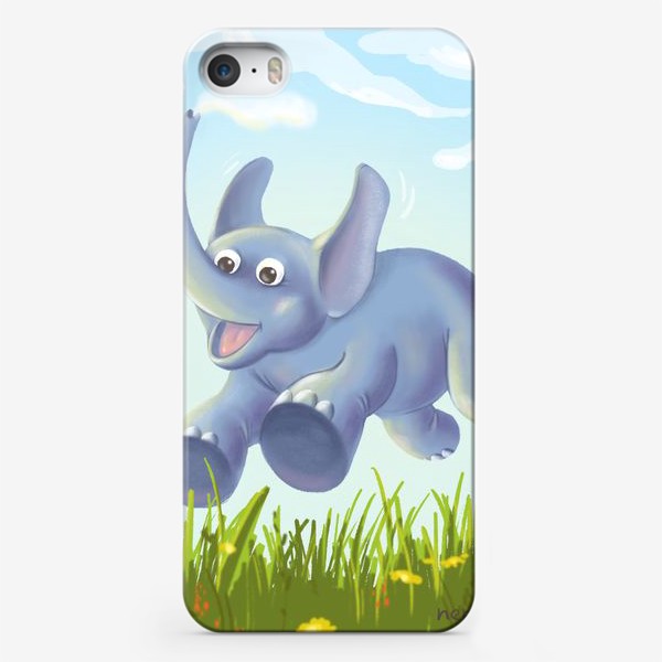 Чехол iPhone «Летящий радостный слон »