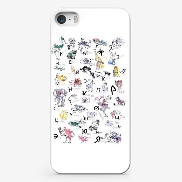 Чехол iPhone «Алфавит. Животные. Цветной»