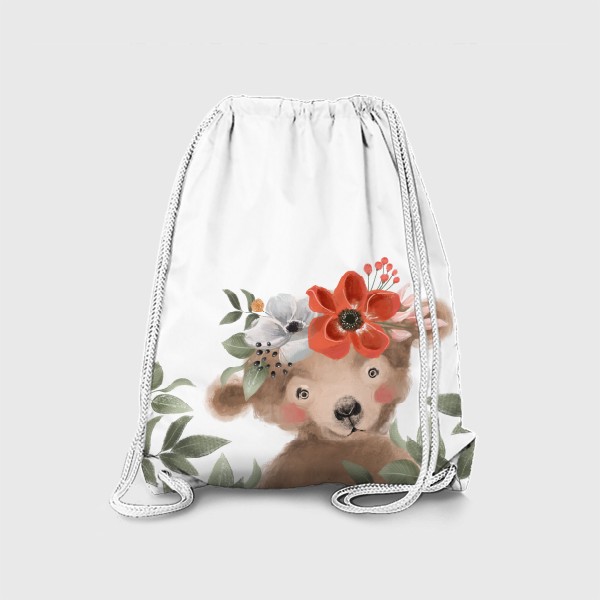 Рюкзак «Мишка с цветочным венком»