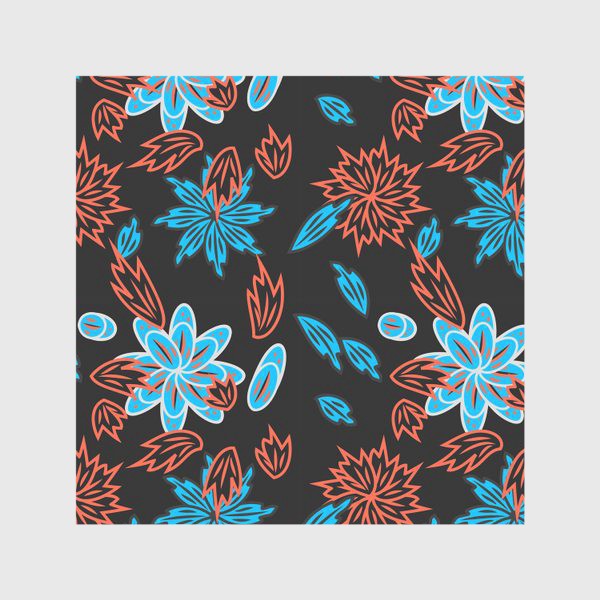 Скатерть «seamless pattern with leaves and flowers doodling style»