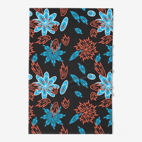 Полотенце &laquo;seamless pattern with leaves and flowers doodling style&raquo;