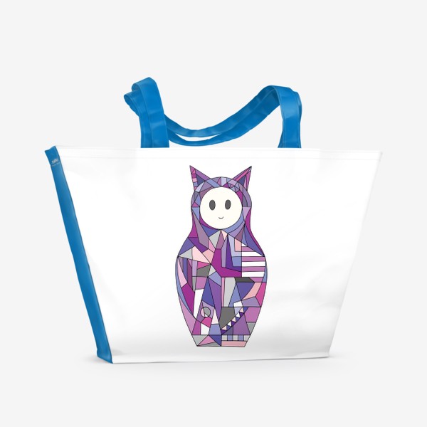 Пляжная сумка «Матрешка аниме кошка»