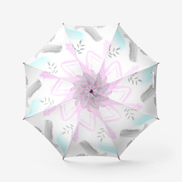 Зонт «Абстракция розовая с листьями»