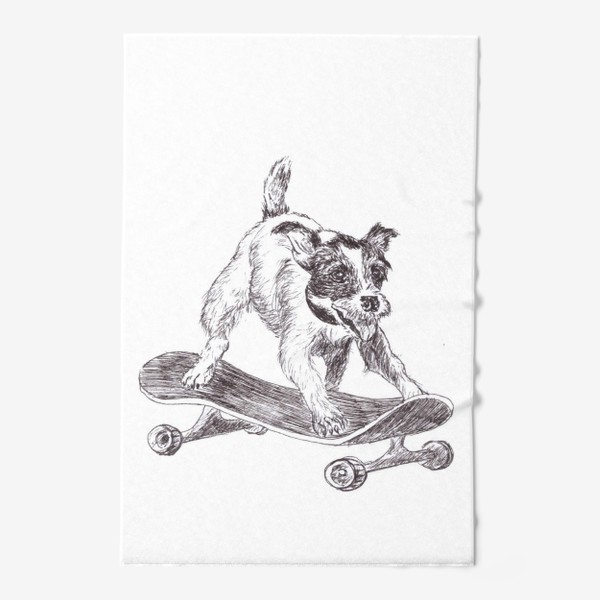 Полотенце «Собака на скейте»
