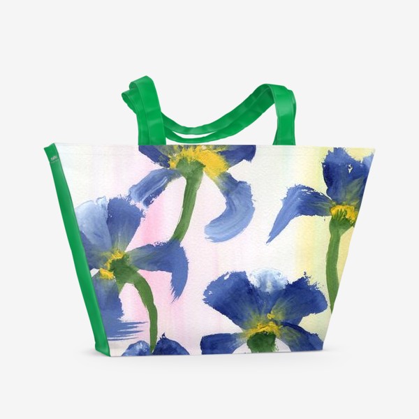 Пляжная сумка «Ирисы в цвету»