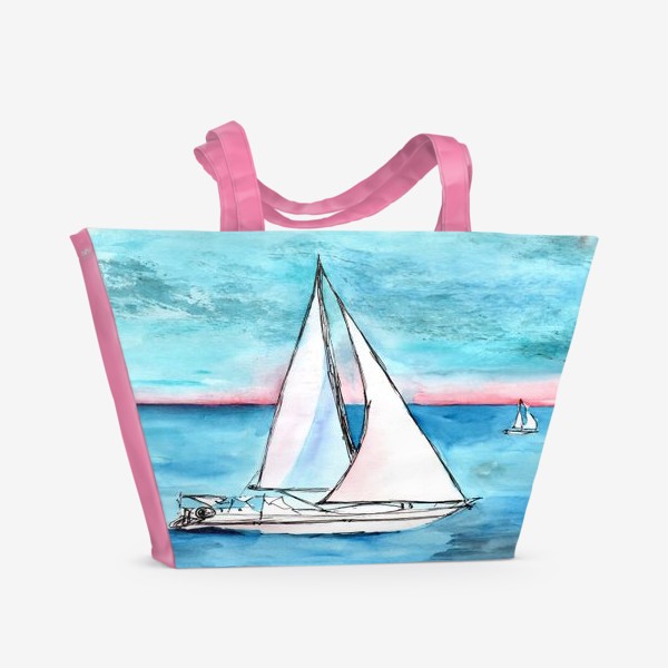 Пляжная сумка «Яхта на море»