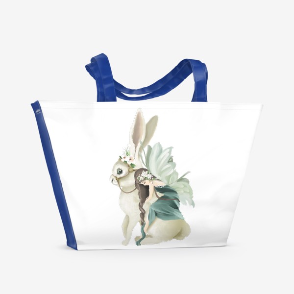 Пляжная сумка «Фея на зайце»