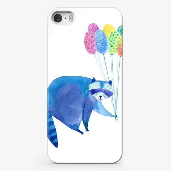 Чехол iPhone «Енот и воздушные шары»