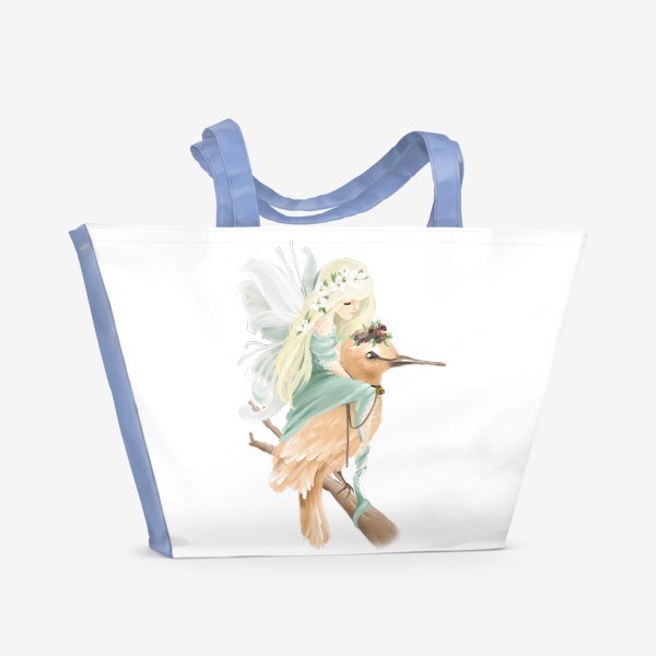 Пляжная сумка «Фея на птице»