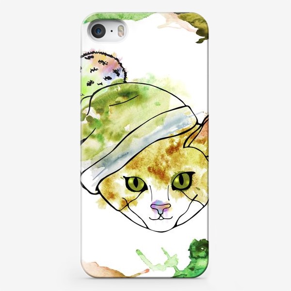 Чехол iPhone «Кот в шапке»