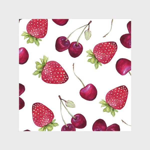 Шторы «летний паттерн с ягодами»