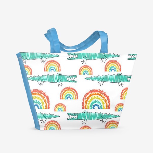 Пляжная сумка «Крокодил и радуга»