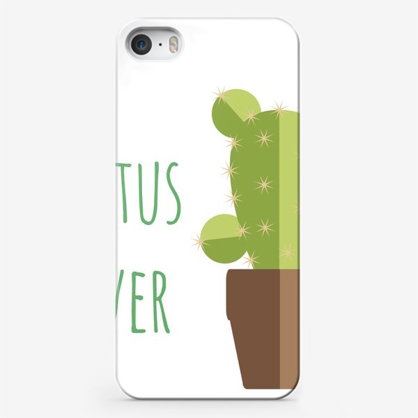 Чехол iPhone «Любитель кактусов. Кактус в керамическом кашпо»