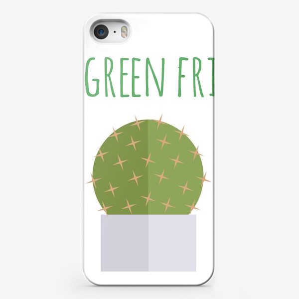 Чехол iPhone «Вечнозеленый друг. Кактус в бетонном кашпо»