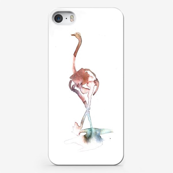 Чехол iPhone «Страус. Акварельная серия животных.»
