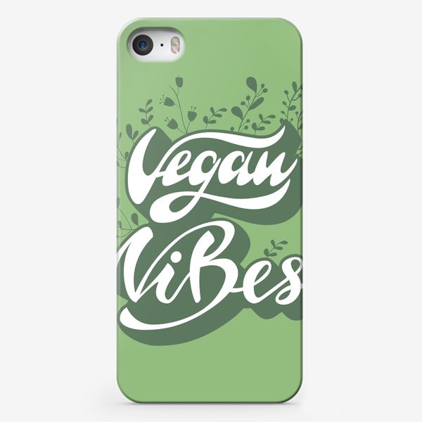 Чехол iPhone «Vegan vibes lettering design»
