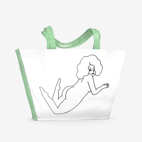 Пляжная сумка «Кокетливая обнаженная девушка»