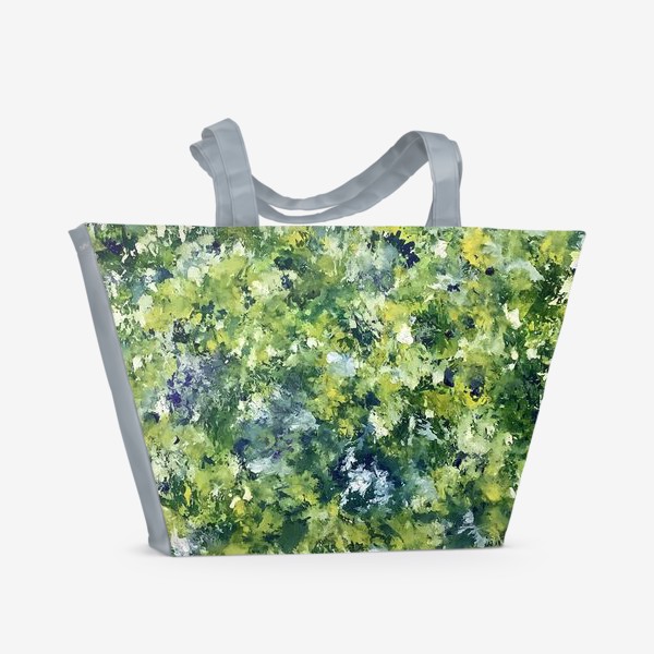 Пляжная сумка «Таинственный лес. Весна. Лето. Зелень. Акварель.»