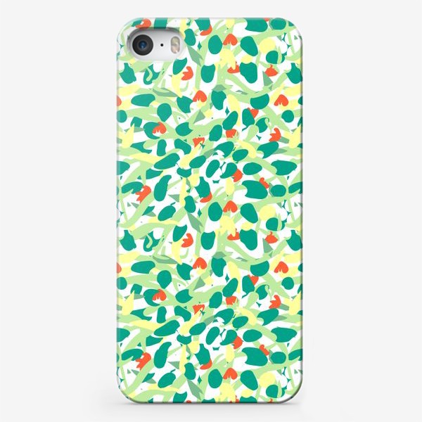 Чехол iPhone «Абстрактный геометрический разноцветный узор с пастельными лепестками и формами»