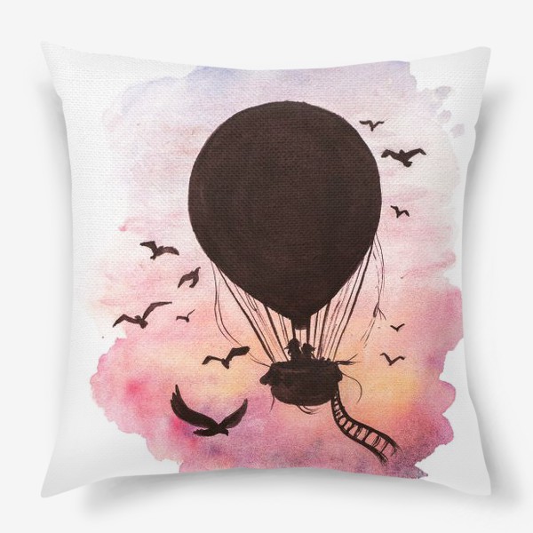 Подушка «Воздушный шар на закате»