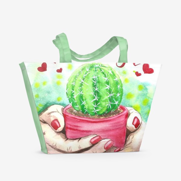Пляжная сумка «люблю тебя больше чем колючек на кактусе»