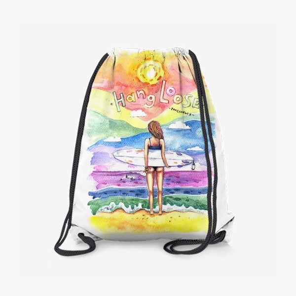 Рюкзак «девушка и серфинг hang loose»